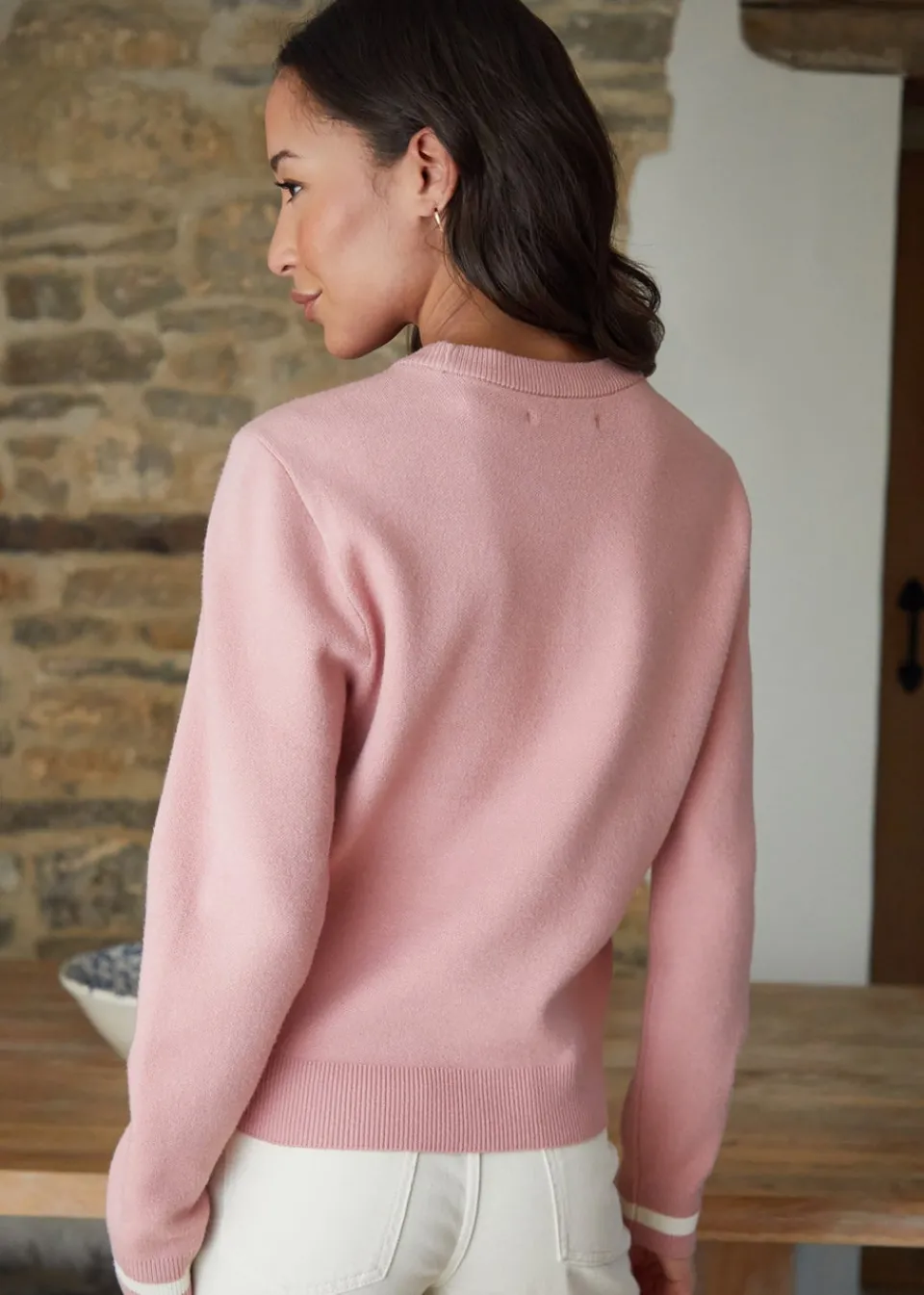 Tops>Threadbare Rose Varsity Knitted Jumper