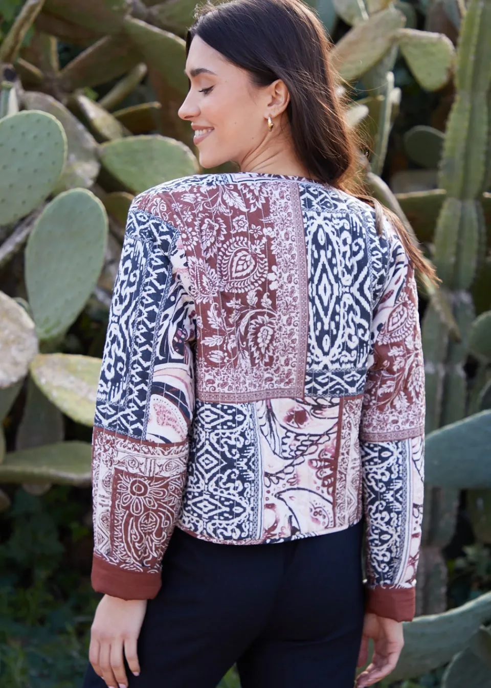 Coats & Jackets>Threadbare Terracotta Embroidered Quilted Jacket