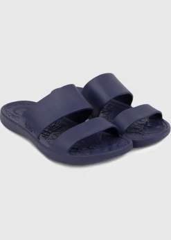 Footwear>Totes Solbounce Navy Double Strap Slide