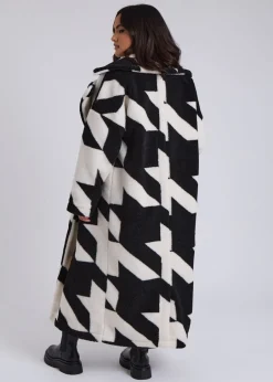 Coats & Jackets>Urban Bliss Black Dogtooth Borg Crombie