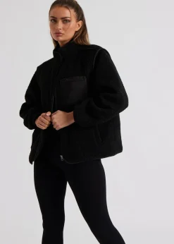 Coats & Jackets>Urban Bliss Black Fleece Jacket