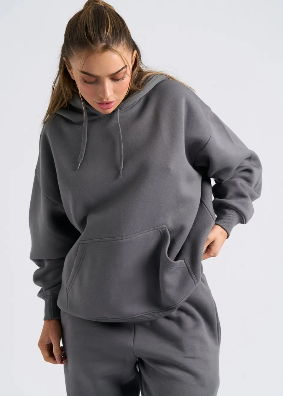 Trousers>Urban Bliss Charcoal Cuffed Jogger