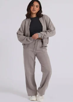 Tops>Urban Bliss Charcoal Grey Bomber & Wide Leg Jogger Set