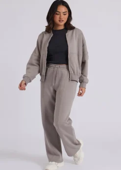 Tops>Urban Bliss Charcoal Grey Bomber & Wide Leg Jogger Set