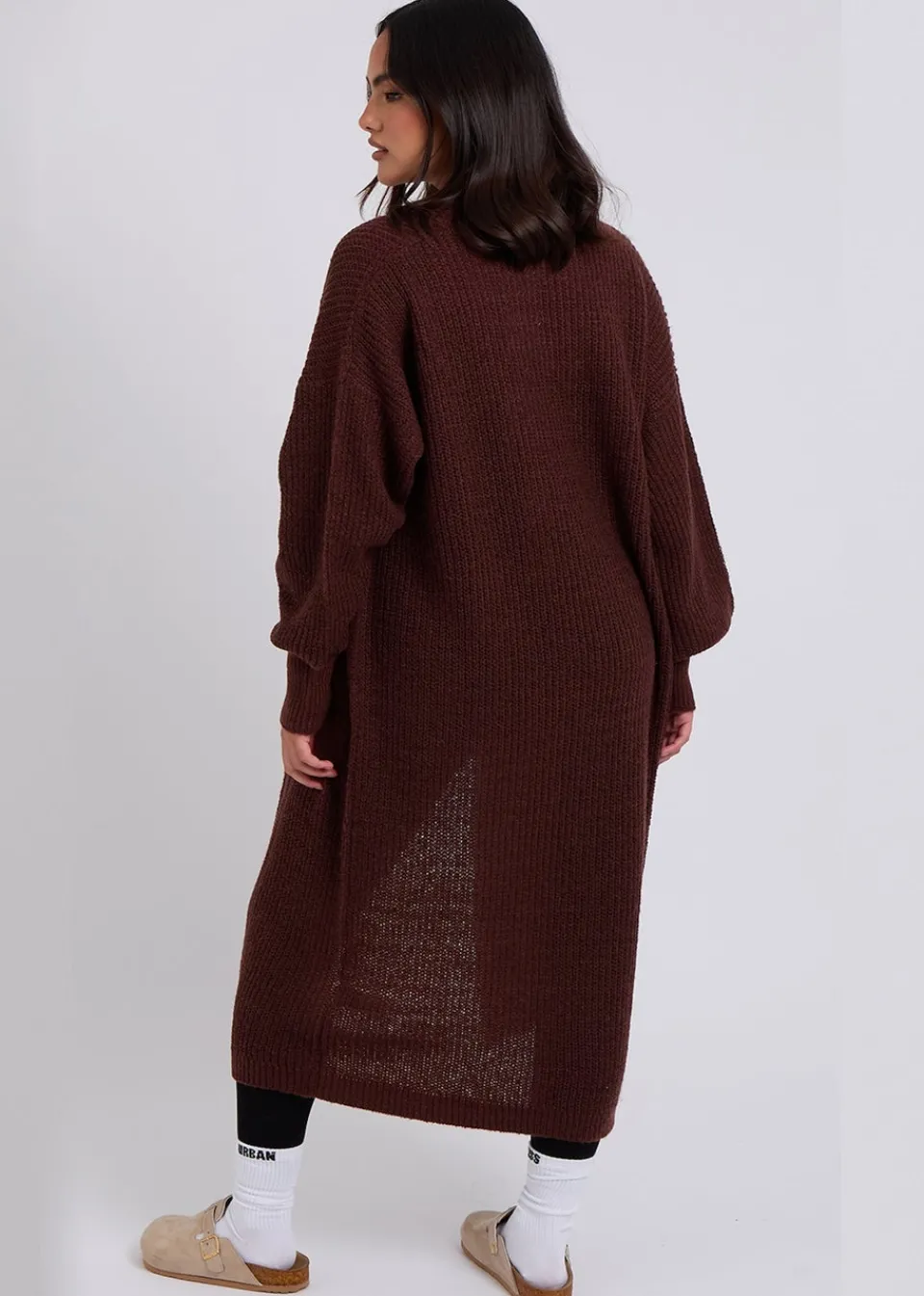Tops>Urban Bliss Chocolate Chunky Longline Cardigan