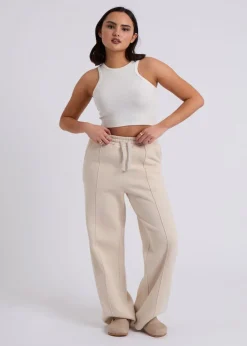 Trousers>Urban Bliss Wide Leg Jogger Cream