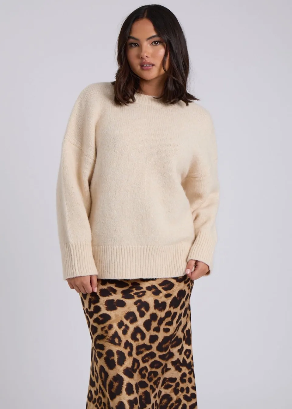 Knitwear>Urban Bliss Cream Wool Blend Jumper