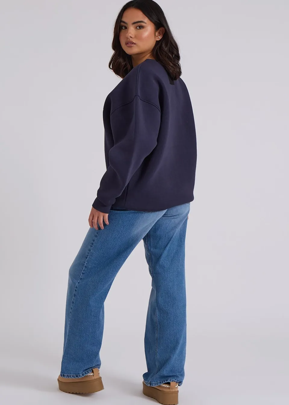 Tops>Urban Bliss Navy Berkeley Oversized Sweatshirt