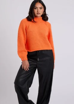 Tops>Urban Bliss Exposed Seam Jumper Orange