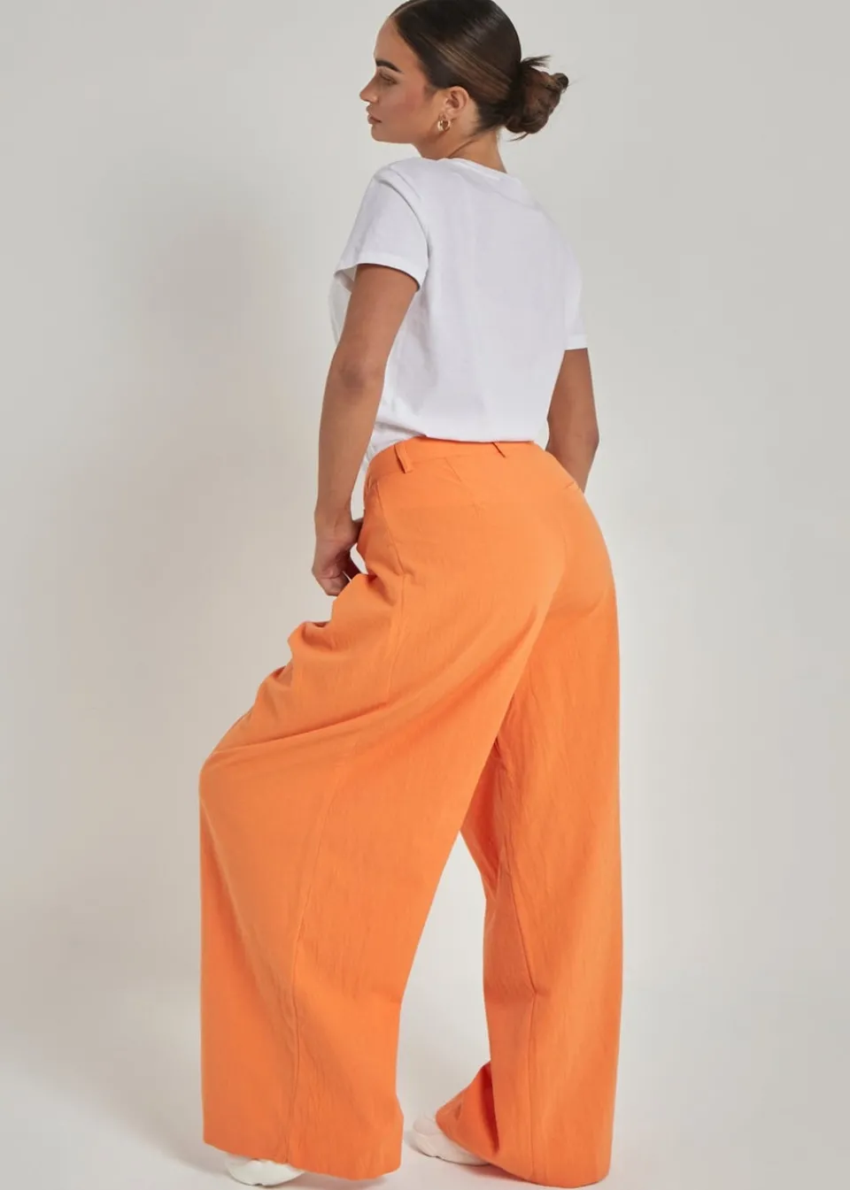 Trousers>Urban Bliss Orange Linen Trouser