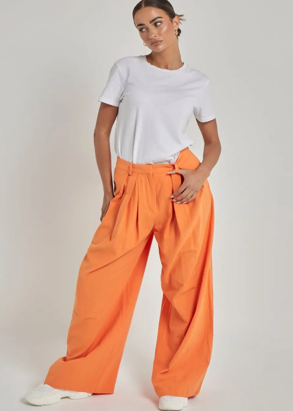 Trousers>Urban Bliss Orange Linen Trouser