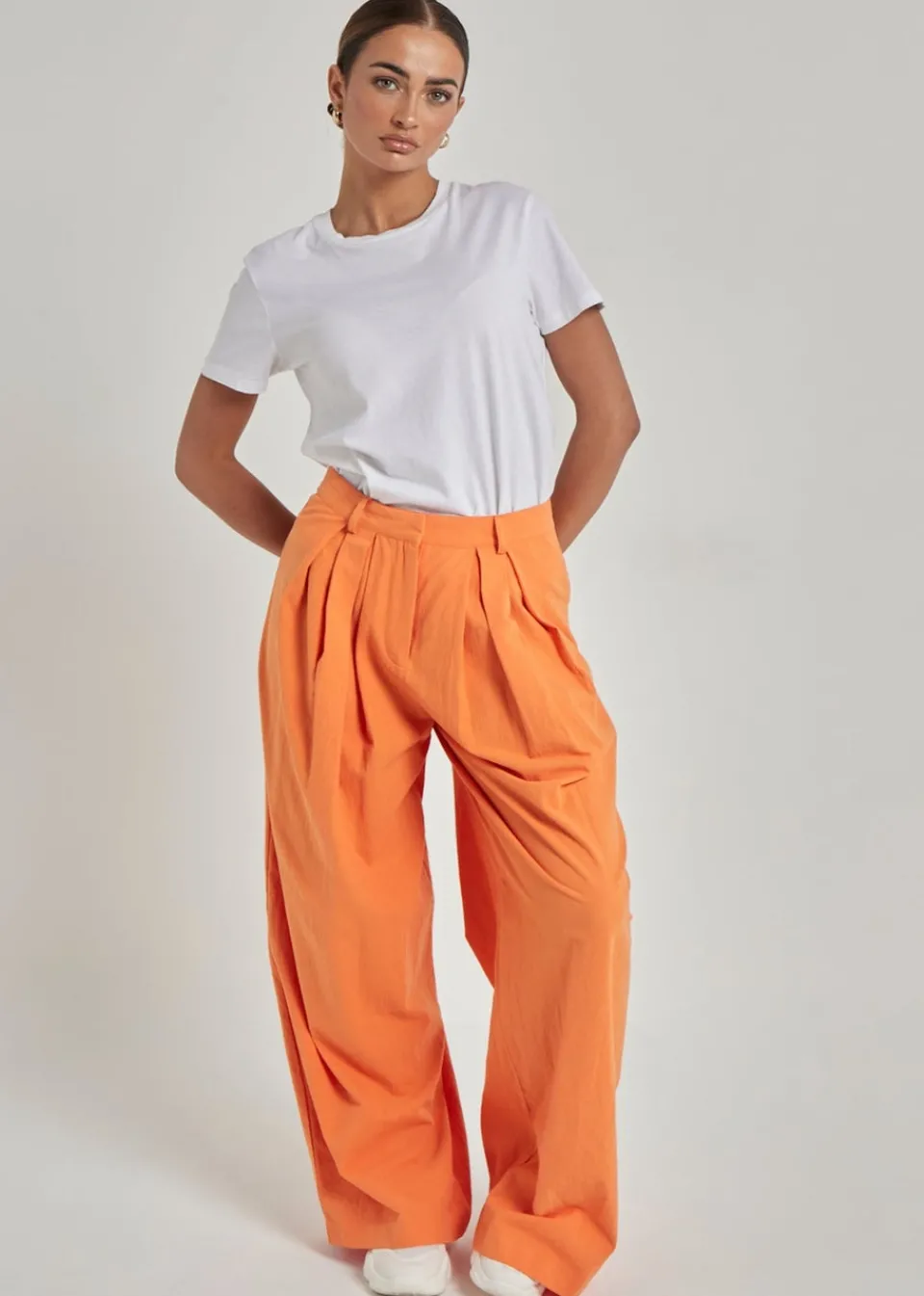 Trousers>Urban Bliss Orange Linen Trouser