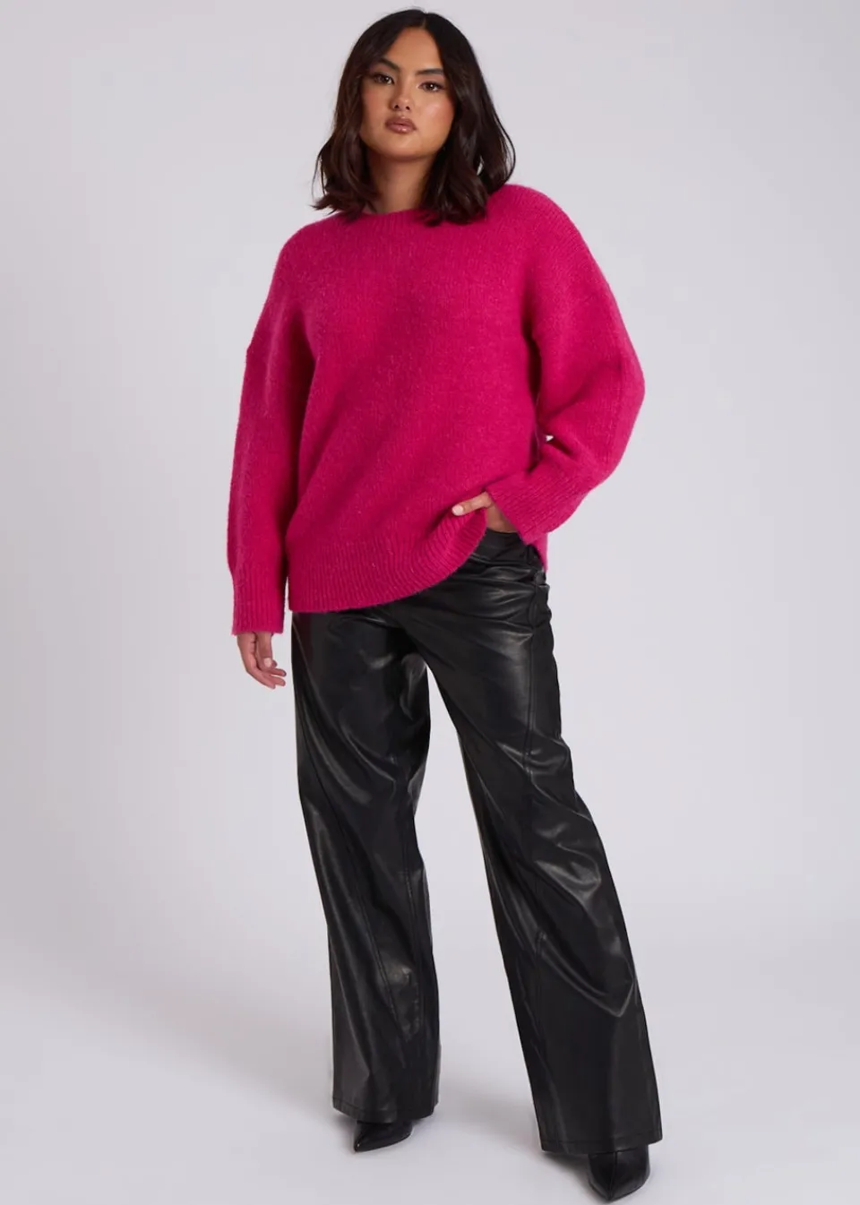Tops>Urban Bliss Pink Wool Blend Jumper