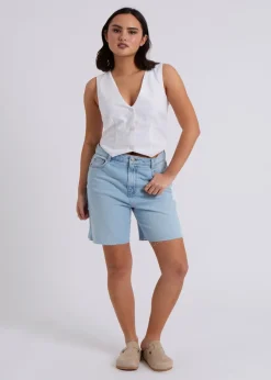 Tops>Urban Bliss Linen Blend Waistcoat White
