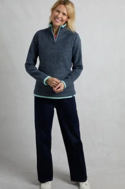 Coats & Jackets>Weird Fish Blue Beye 1/4 Zip Grid Fleece