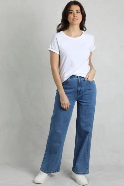 Jeans & Jeggings>Weird Fish Blue Corine Wide Leg Denim Jeans