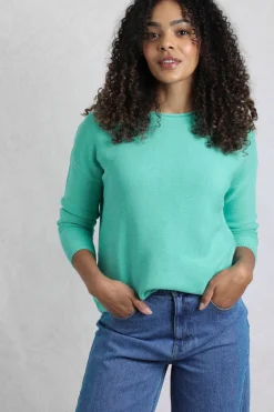 Tops>Weird Fish Blue Dalla Knitted Crew Neck Jumper