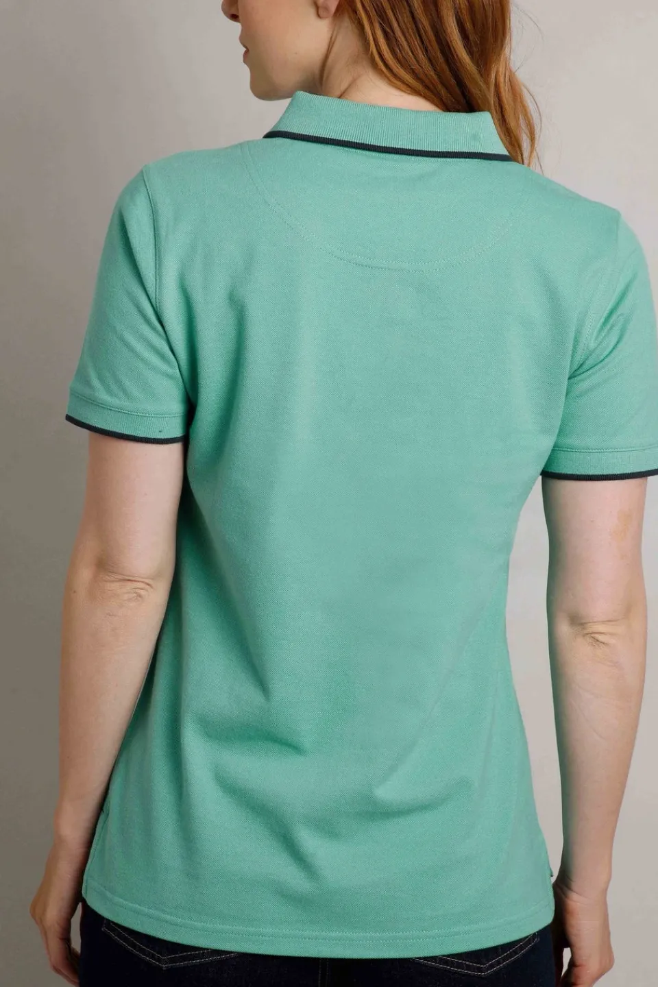 Tops>Weird Fish Blue Pammie Pique Polo Shirt