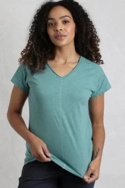 T-Shirts>Weird Fish Blue Pernille Cutaway T-Shirt