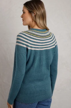 Tops>Weird Fish Blue Sinatra Patterned Knit Jumper