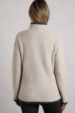 Coats & Jackets>Weird Fish Cream Ariana Full Zip Grid Fleece