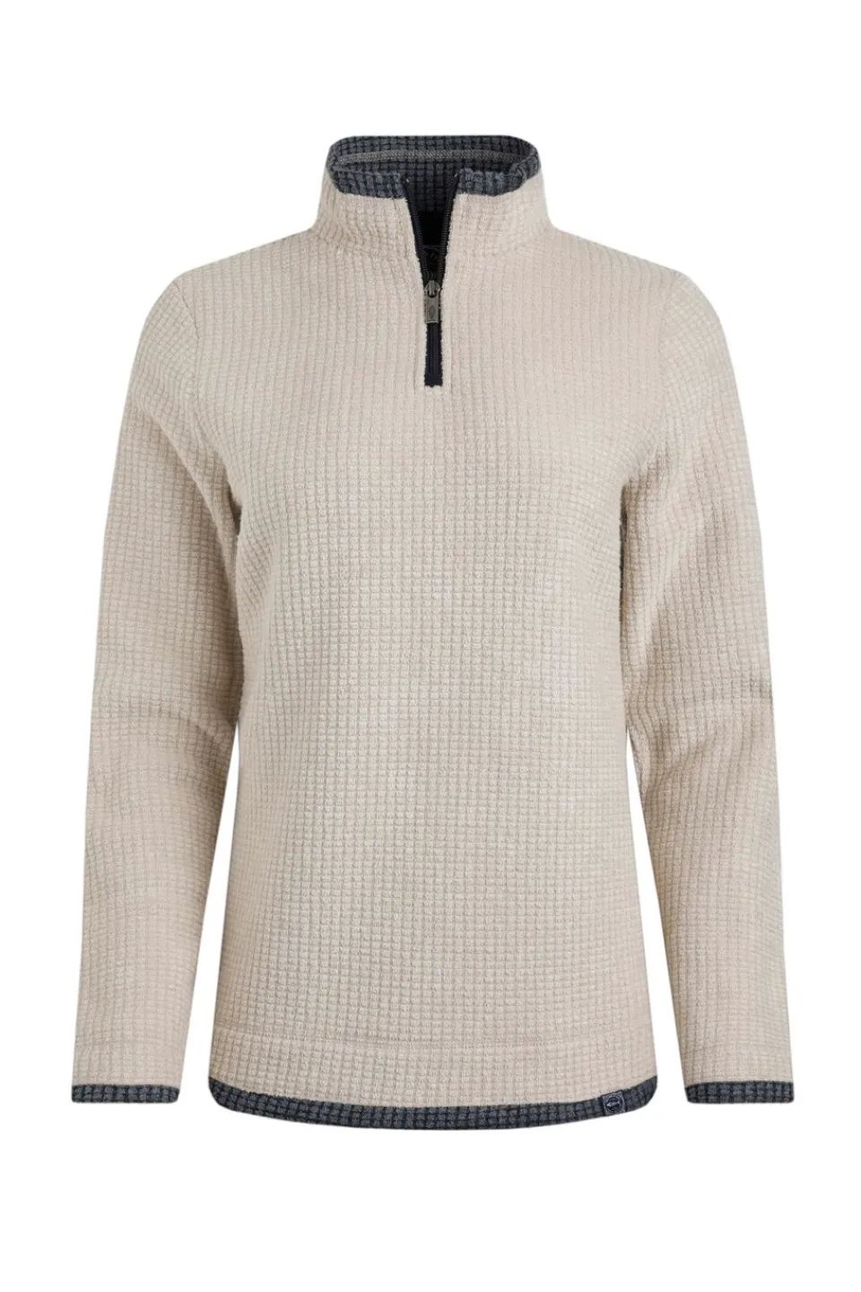 Coats & Jackets>Weird Fish Cream Beye 1/4 Zip Grid Fleece