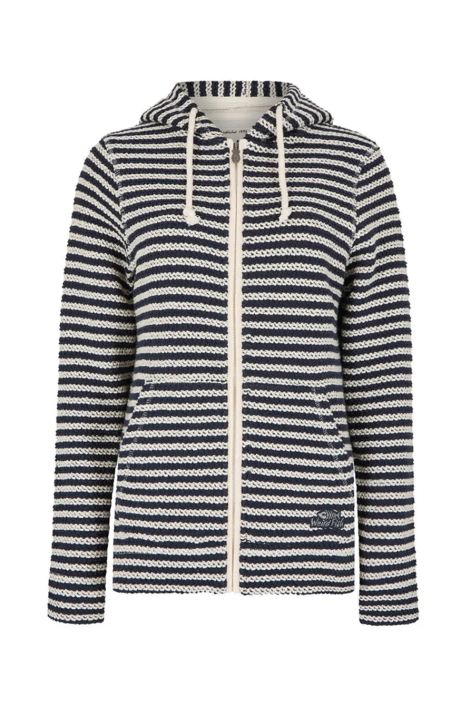 Loungewear>Weird Fish Cream Fisher Full Zip Stripe Macaroni Hoodie