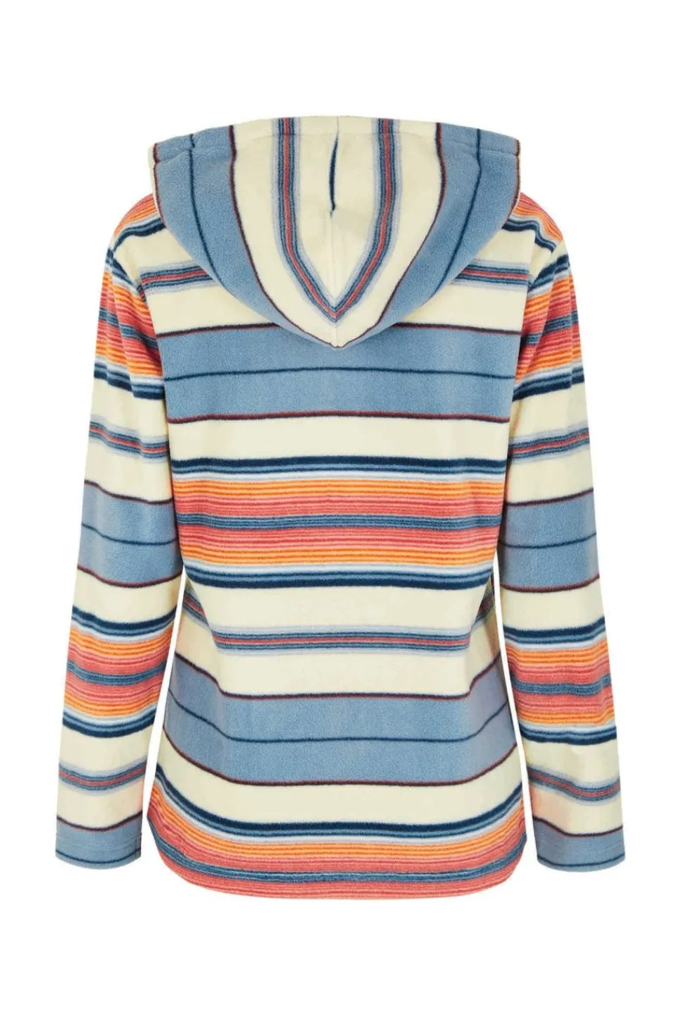 Loungewear>Weird Fish Cream Lana 1/4 Zip Stripe Microfleece Hoodie