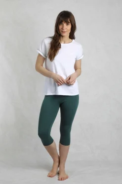 Leggings>Weird Fish Green Blondie Cropped Leggings