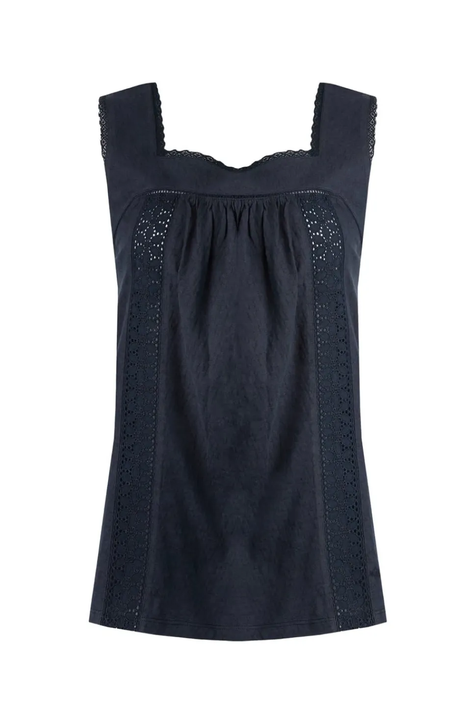 Tops>Weird Fish Navy Chelle Jersey Square Neck Vest