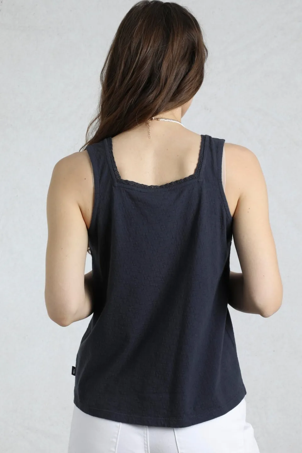 Tops>Weird Fish Navy Chelle Jersey Square Neck Vest