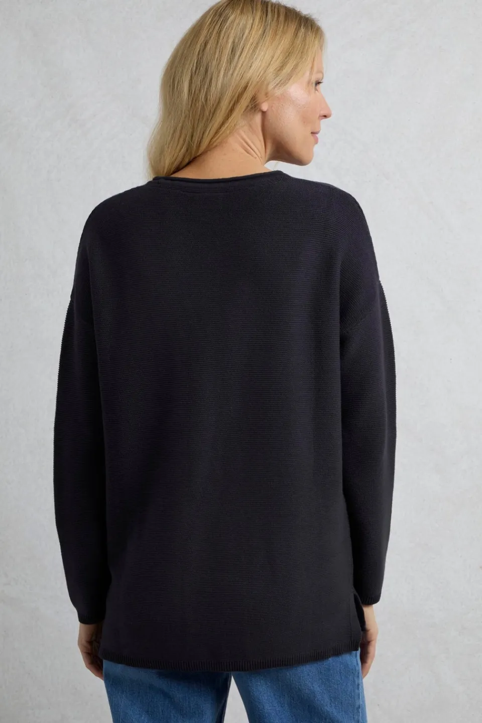Tops>Weird Fish Navy Dalla Knitted Crew Neck Jumper
