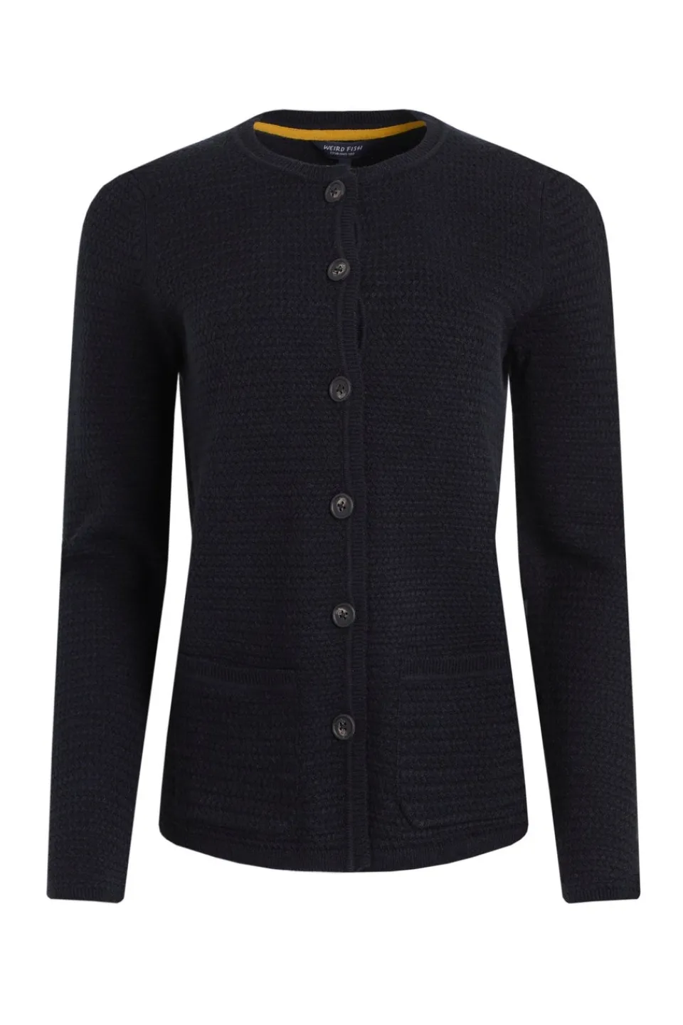 Knitwear>Weird Fish Navy Hayley Knitted Cardigan
