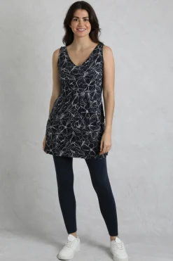 Tops>Weird Fish Navy Indus Printed Jersey Tunic
