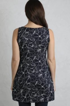 Tops>Weird Fish Navy Indus Printed Jersey Tunic