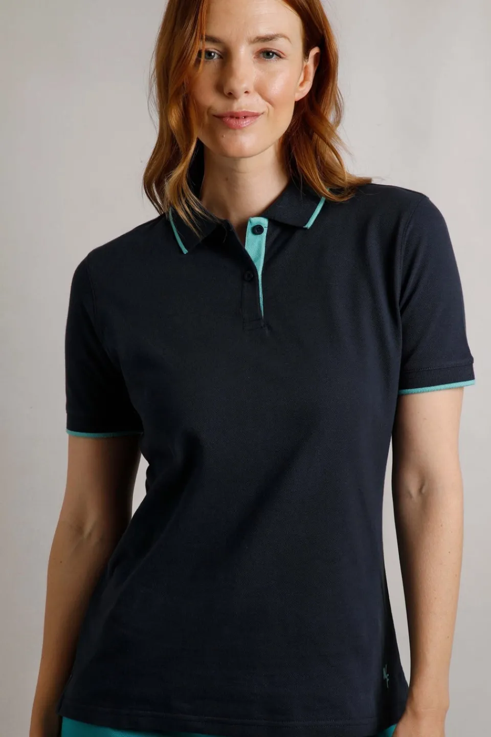 T-Shirts>Weird Fish Navy Pammie Pique Polo Shirt