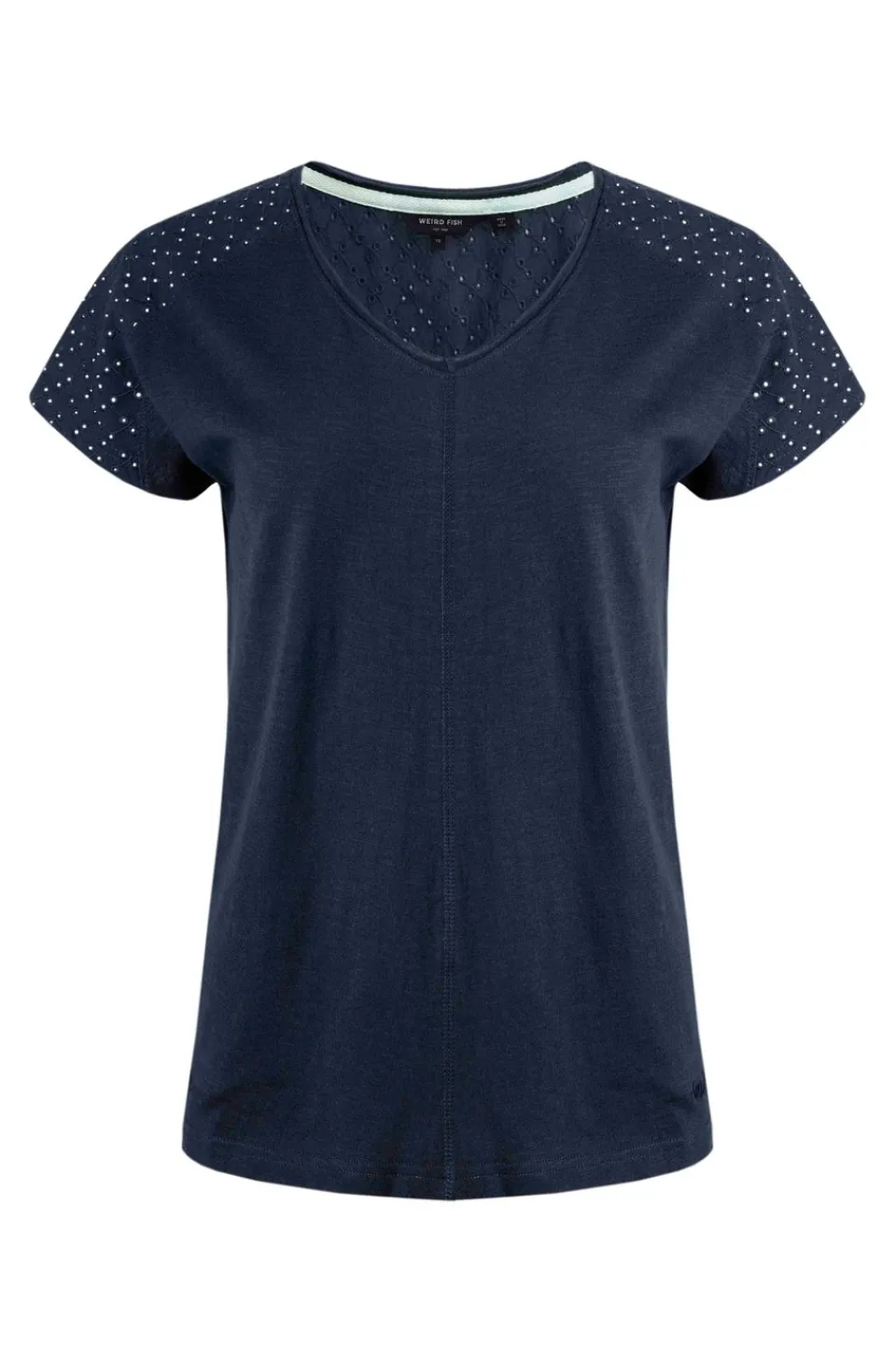 T-Shirts>Weird Fish Navy Pernille Cutaway T-Shirt