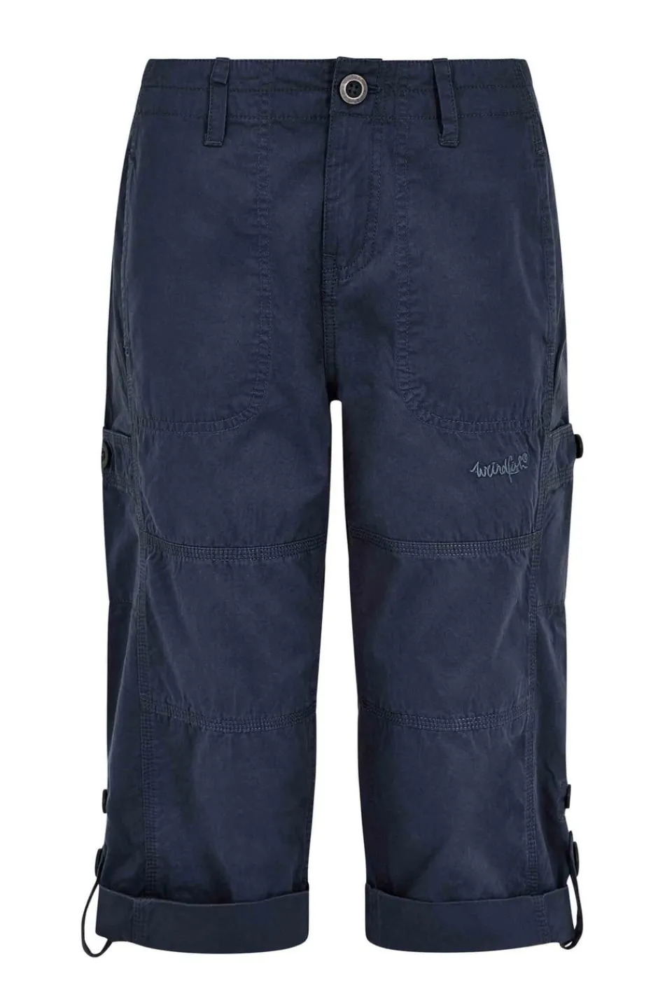 Trousers>Weird Fish Navy Salena 3/4 Length Trousers