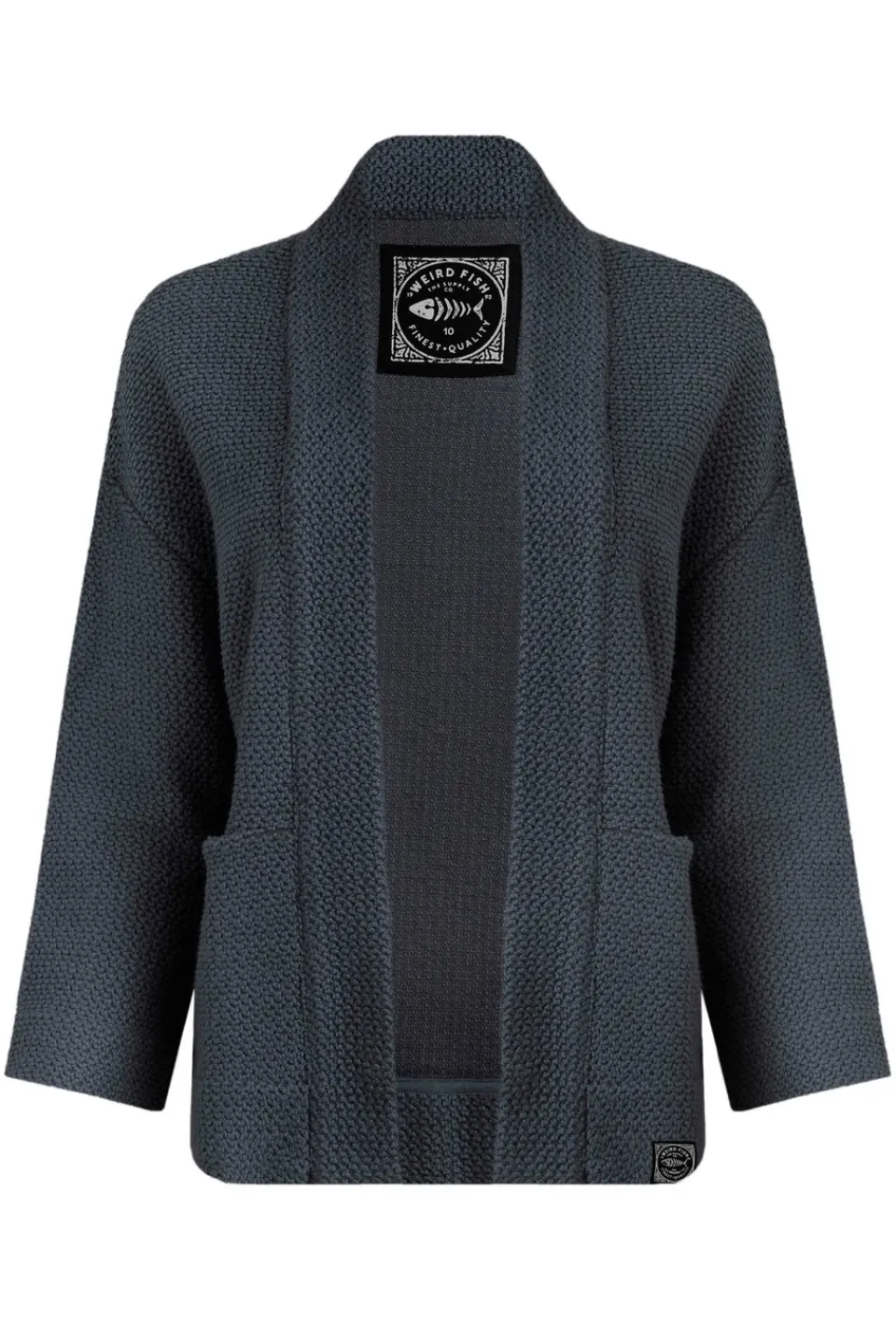 Tops>Weird Fish Navy Santosh Cropped Macaroni Kimono Cardigan
