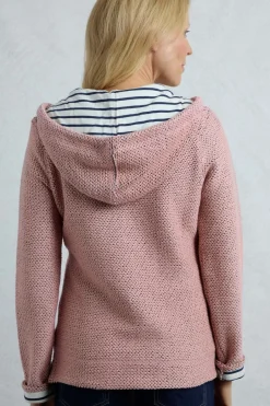 Tops>Weird Fish Pink Chicoa Full Zip Macaroni Hoodie