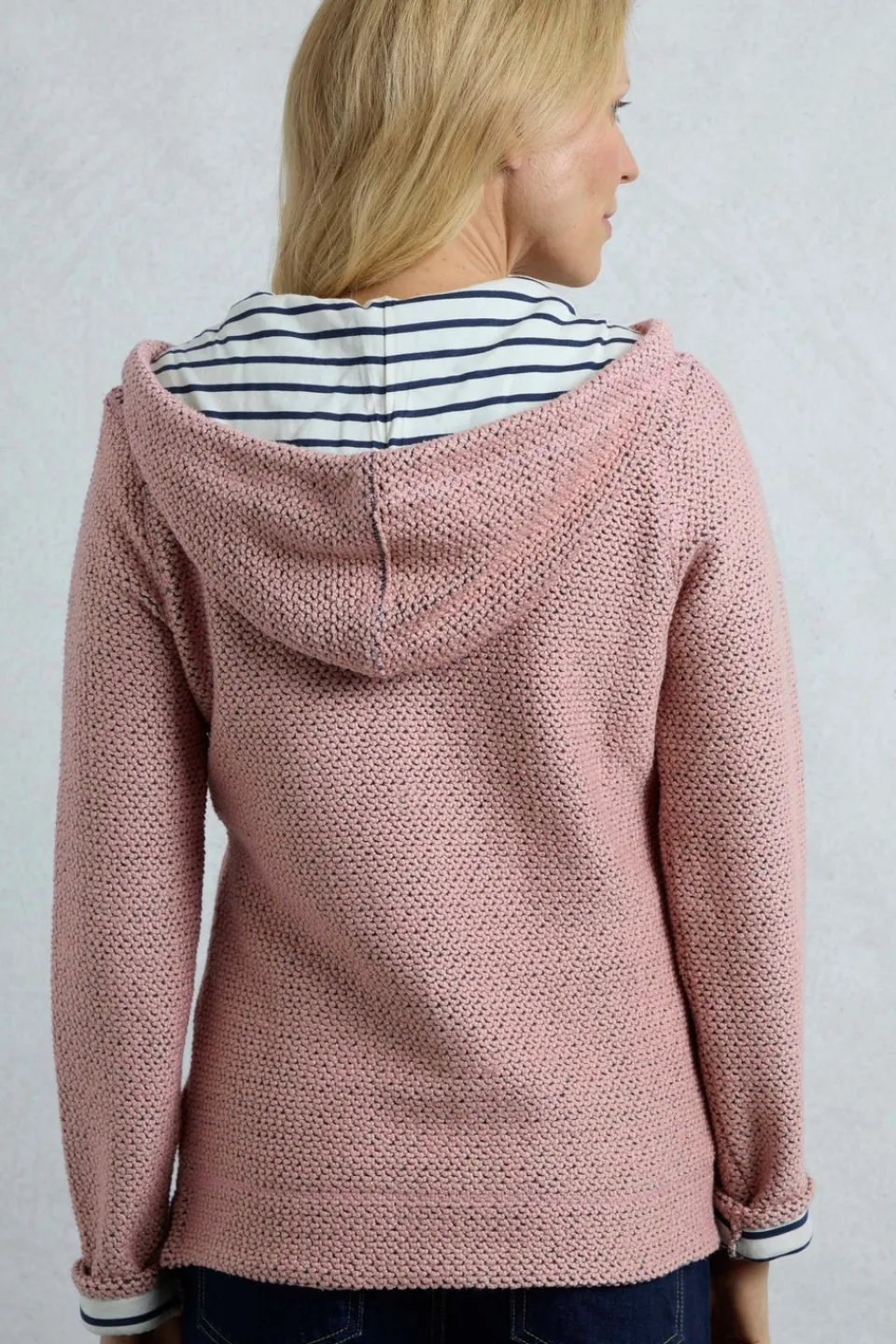 Tops>Weird Fish Pink Chicoa Full Zip Macaroni Hoodie
