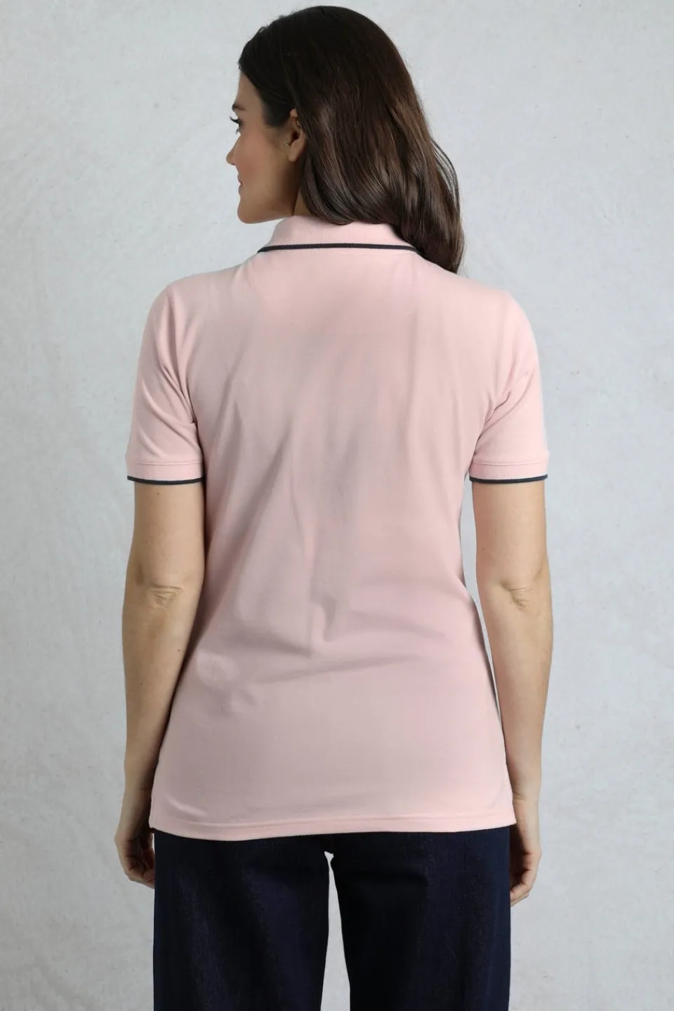 Tops>Weird Fish Pink Pammie Pique Polo Shirt