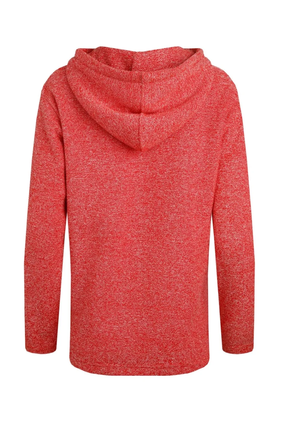 Tops>Weird Fish Red Alisa 1/4 Zip Snow Marl Fleece Hoodie