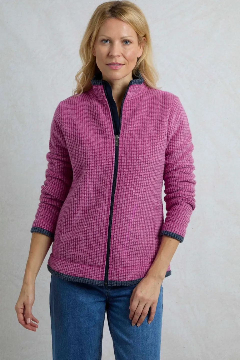 Coats & Jackets>Weird Fish Red Ariana Full Zip Grid Fleece