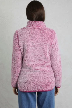 Coats & Jackets>Weird Fish Red Madi Cosy 1/4 Zip Fleece