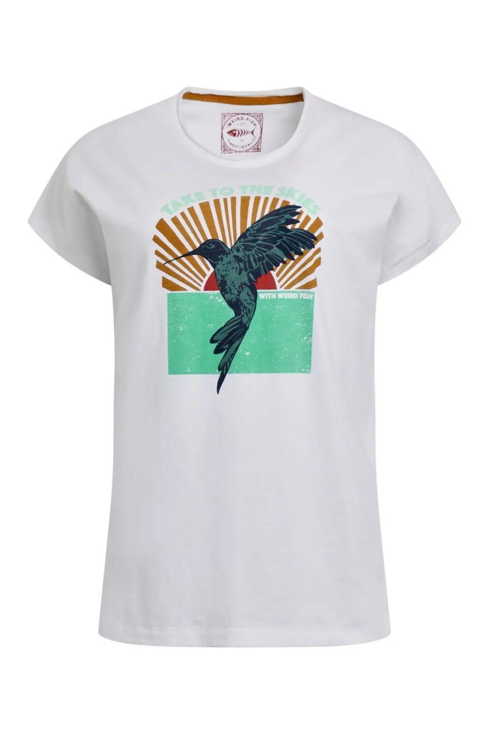 T-Shirts>Weird Fish White Fly Free Slub Graphic T-Shirt