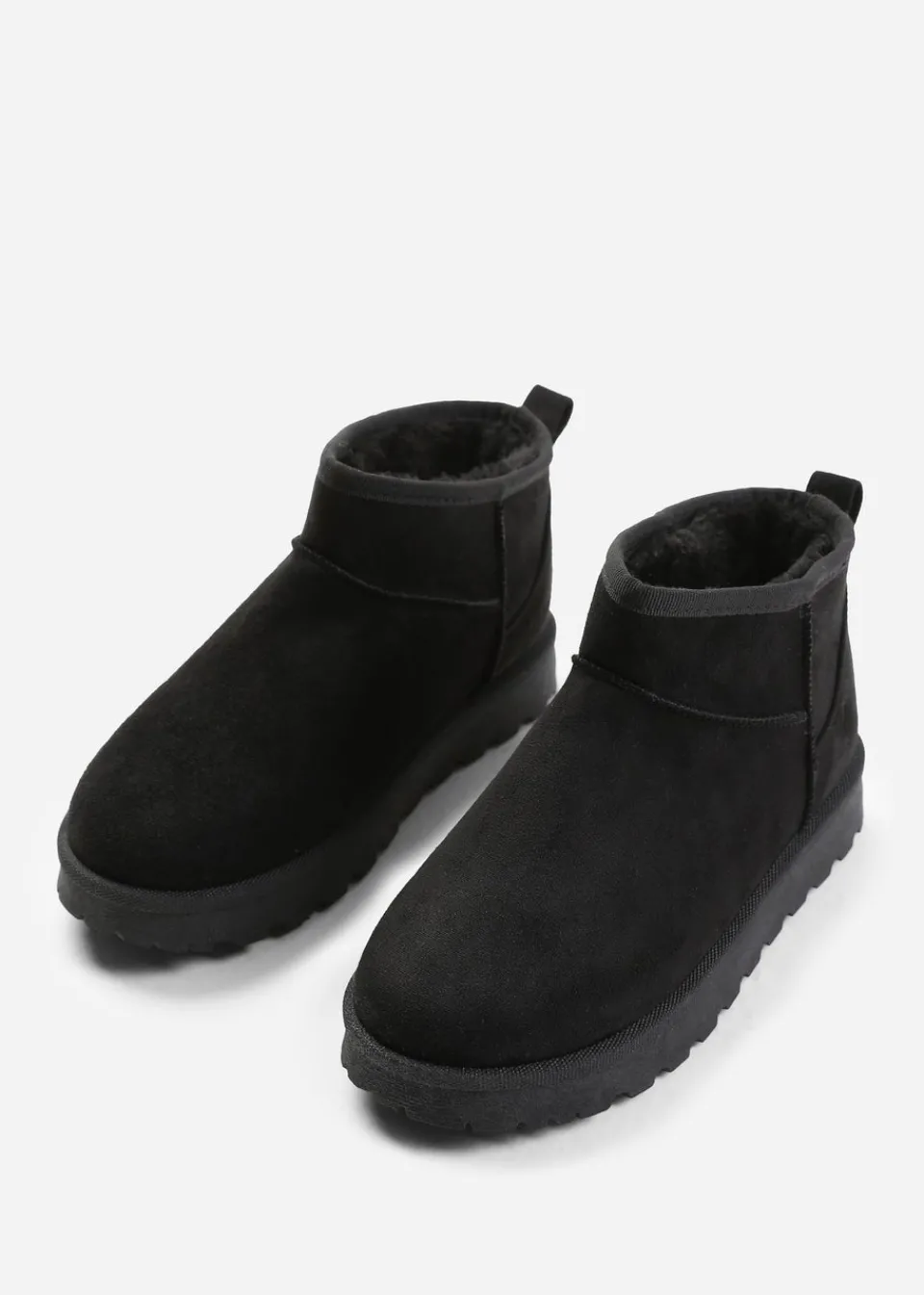 Footwear>Where's That From Where's That From Faux-Suede Maple Faux Fur Slipper Boots Black