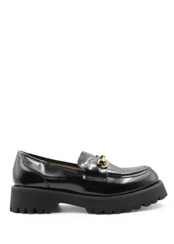 Footwear>Where's That From Where's That From Black Patent Muriel Chunky Slip On Loafers