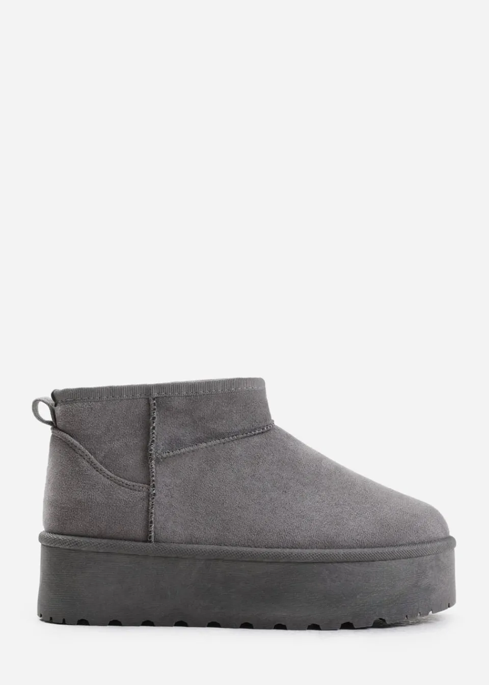 Footwear>Where's That From Where's That From Zyla Faux-Suede Fur Lining Slipper Boots Grey