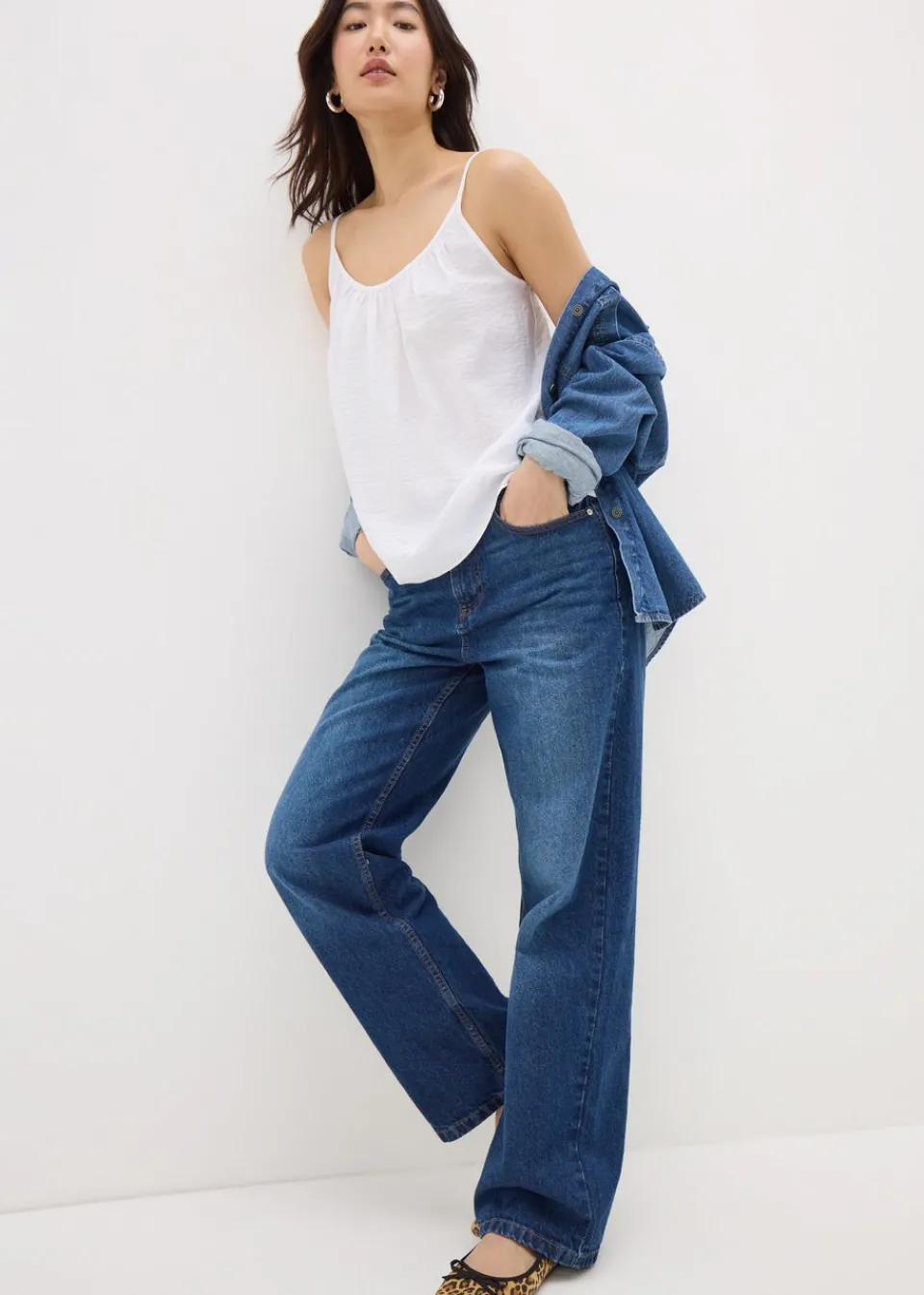 Tops>Papaya White Cami Top